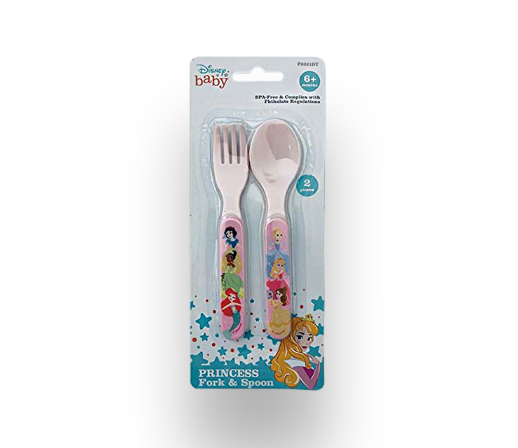 Disney Baby Juego de Cubiertos de Plastico Para Niña 2 piezas + 6 meses