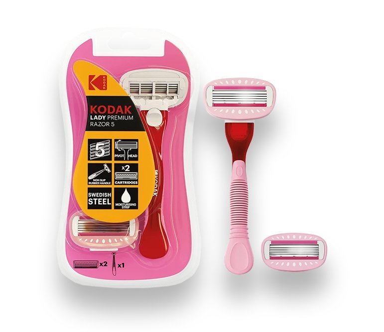 Kodak Max Maquina de Afeitar 5 Hojillas + 1 Repuesto Para Mujer