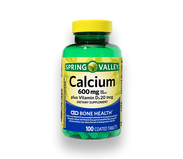 Spring Valley Calcio 600 mg con Vitamina D3 20 mcg 100 Tabletas