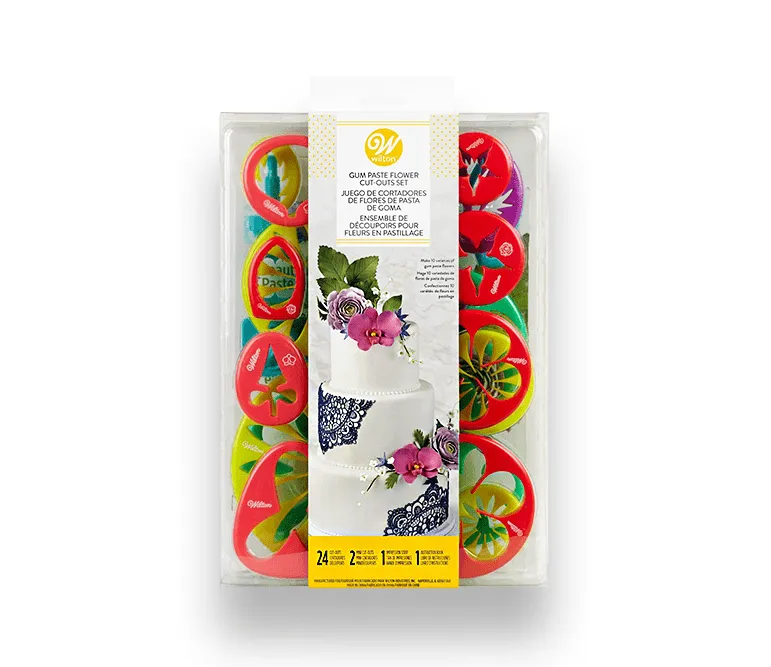 Wilton Juego de Cortadores Para Fondant 10 Diseños de Flores 28 Piezas