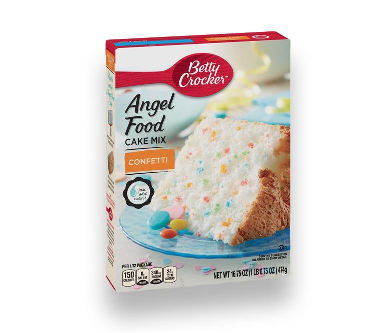 Betty Crocker Angel Food Confetty Mezcla para Torta 474 gr 1 Betty Crocker Angel Food Confetty Mezcla para Torta 474 gr