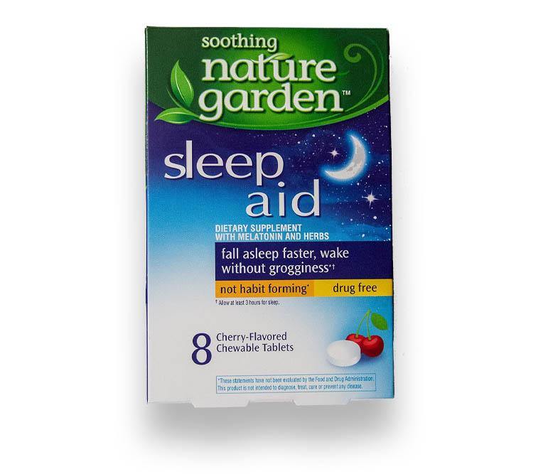 Nature Garden Sleep Aid Suplemento de Melatonina & Hierbas 8 Tabletas